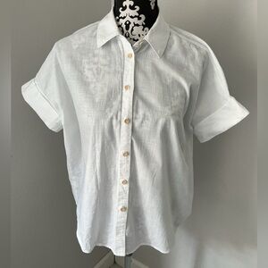 Madewell White Casual Button Down Shirt
